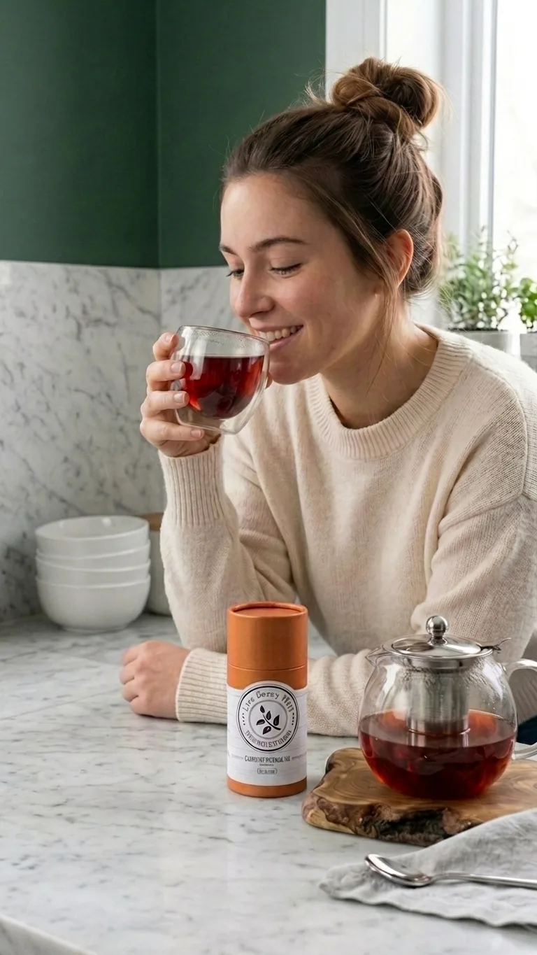 Elderberry tea lifestyle shot